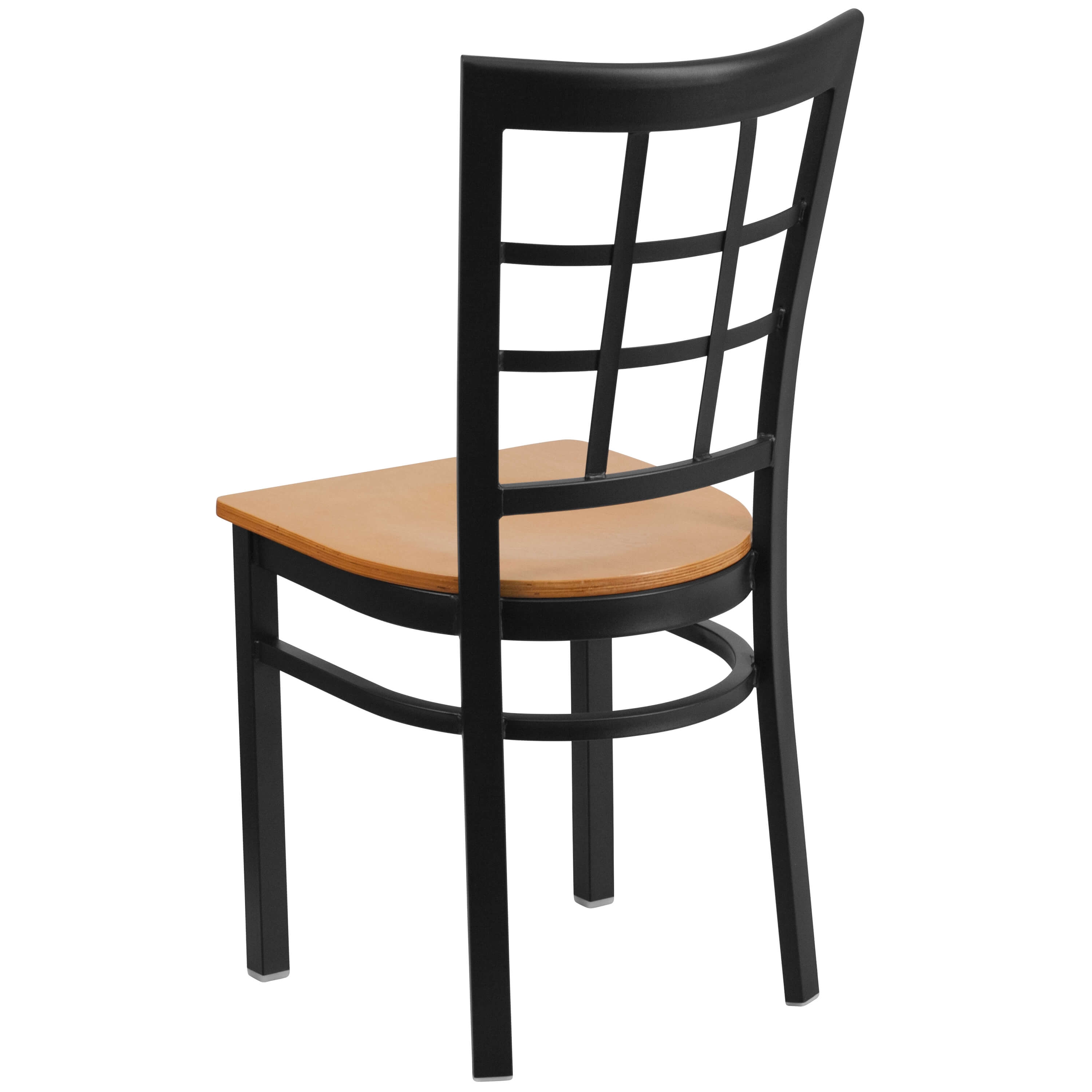 Window back metal chair back view Window back metal chair back view