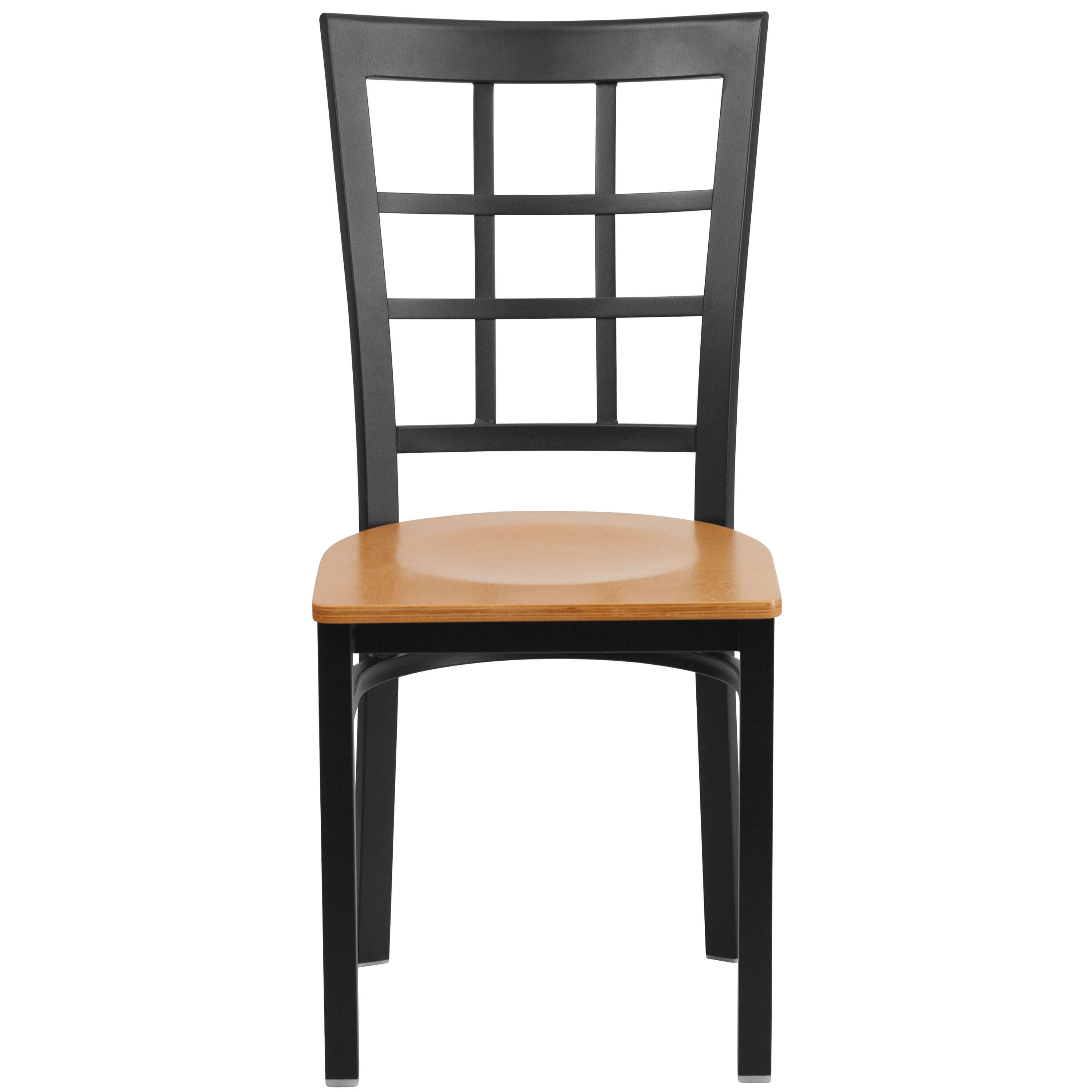 Window back metal chair front view Window back metal chair front view