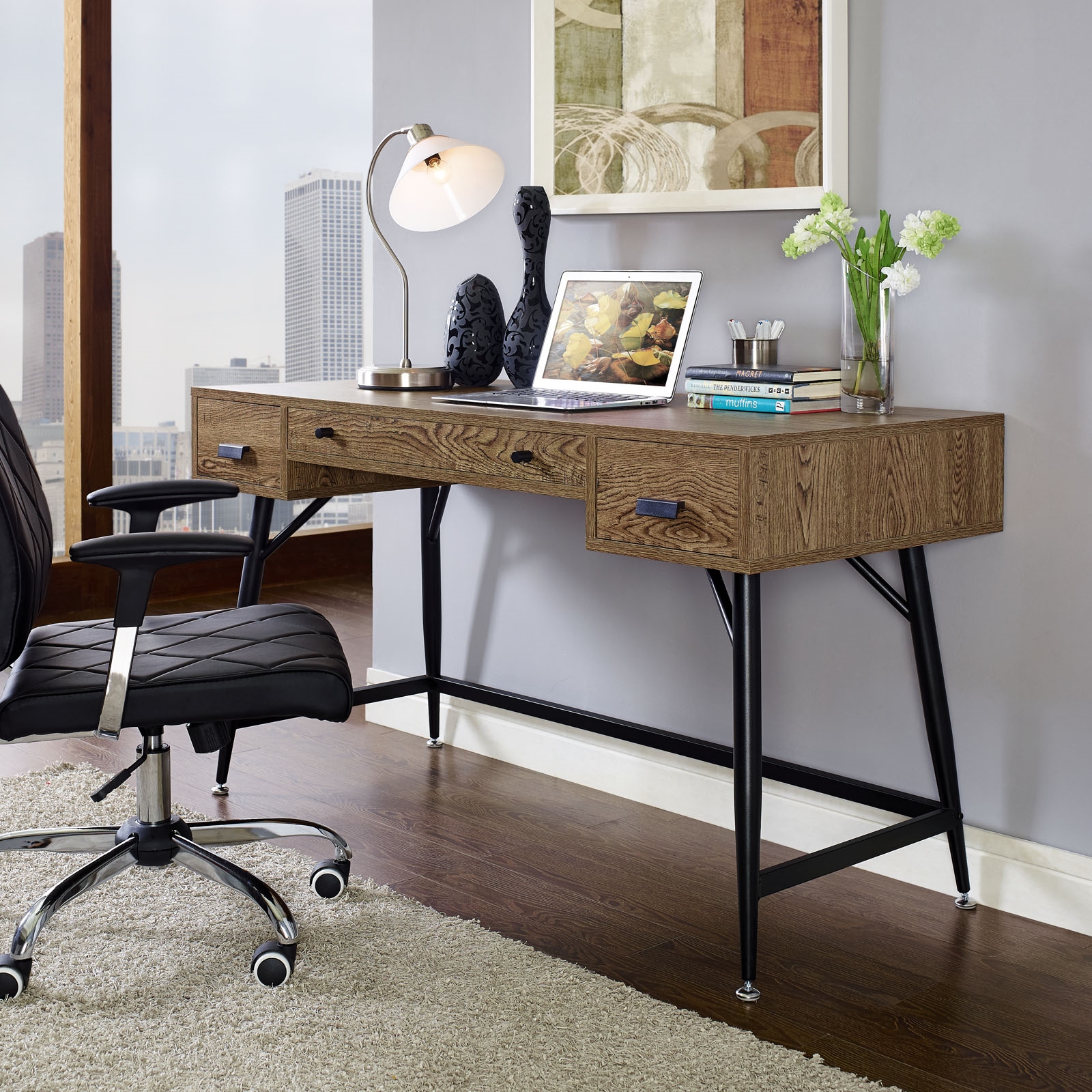 Wooden computer desk environmental Wooden computer desk environmental