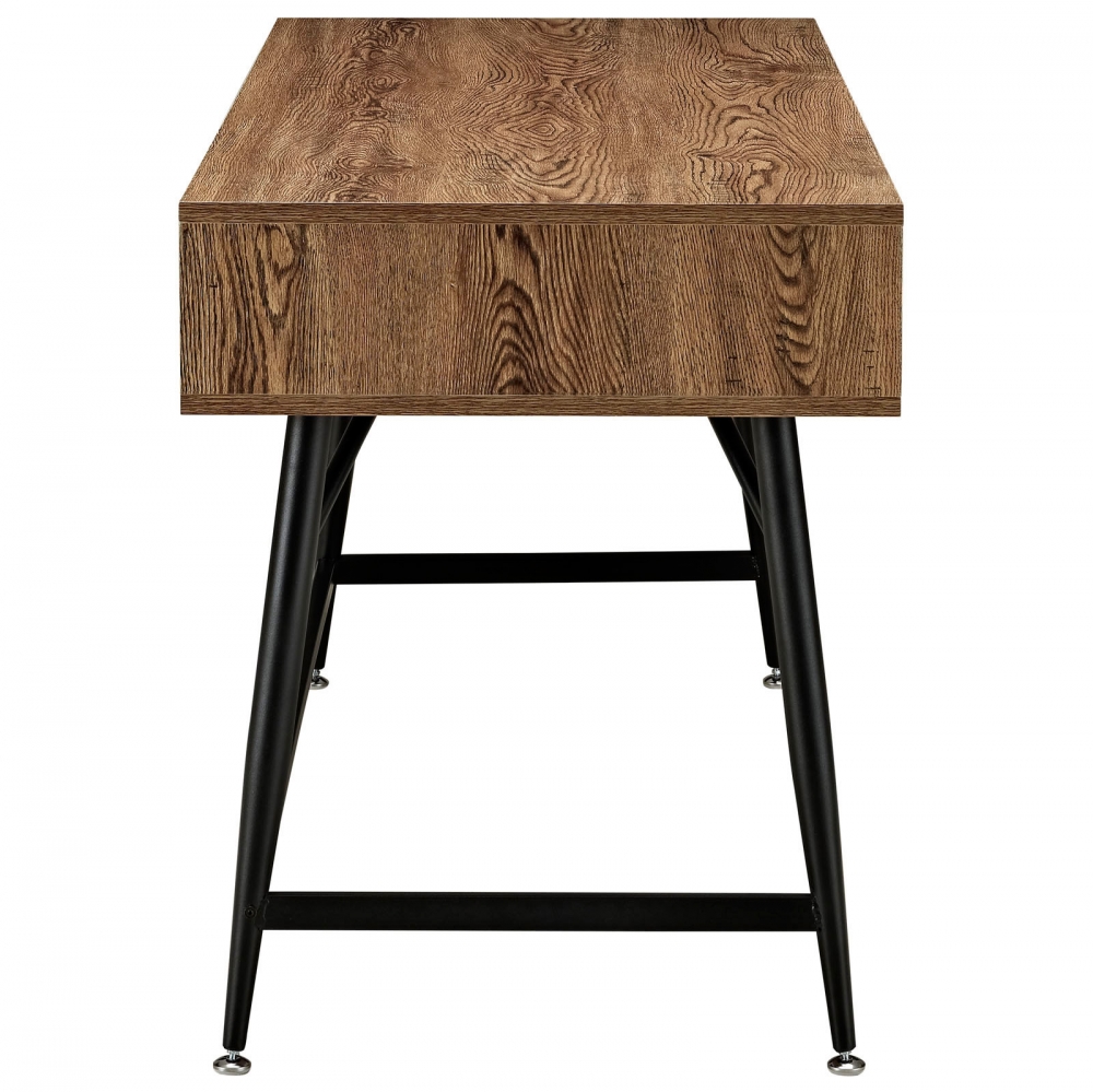 Wooden computer desk side view Wooden computer desk side view