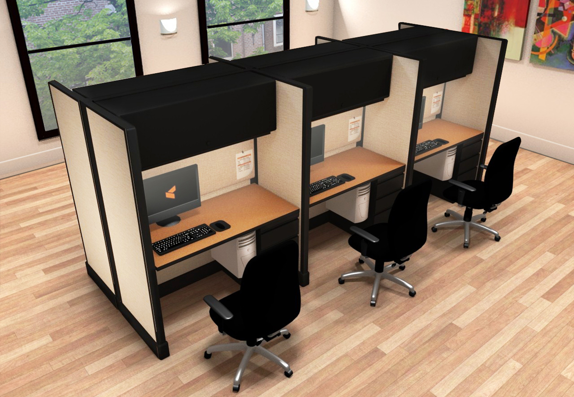 2x4 Small Business Furniture - 6 Pack Cluster 2x4 Small Business Furniture - 6 Pack Cluster