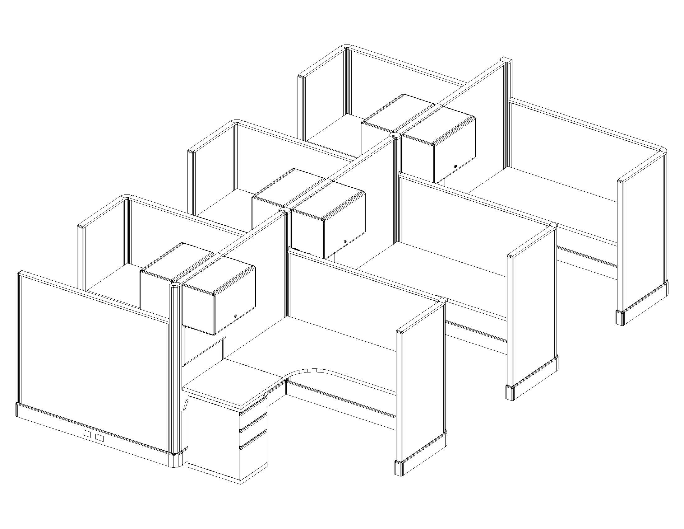5x5 Commercial Grade Furniture - 6 Pack Cluster 5x5 Commercial Grade Furniture - 6 Pack Cluster