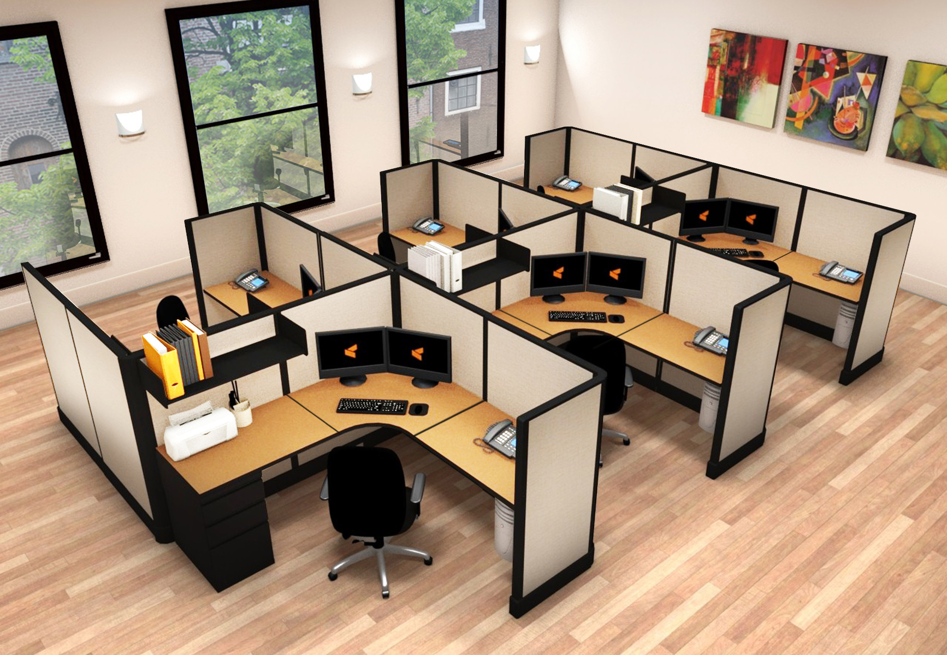 6x6 Average Cubicle Size - 6 Pack Cluster 6x6 Average Cubicle Size - 6 Pack Cluster