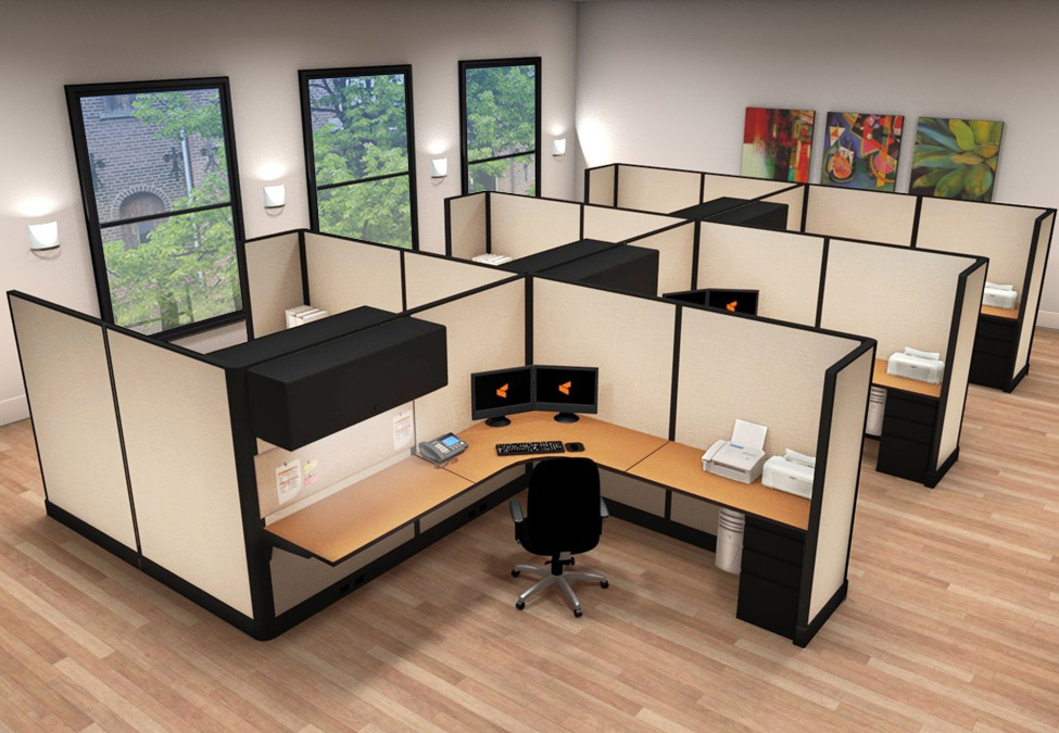 8x8 Modern Business Office Furniture - 6 Pack Cluster 8x8 Modern Business Office Furniture - 6 Pack Cluster